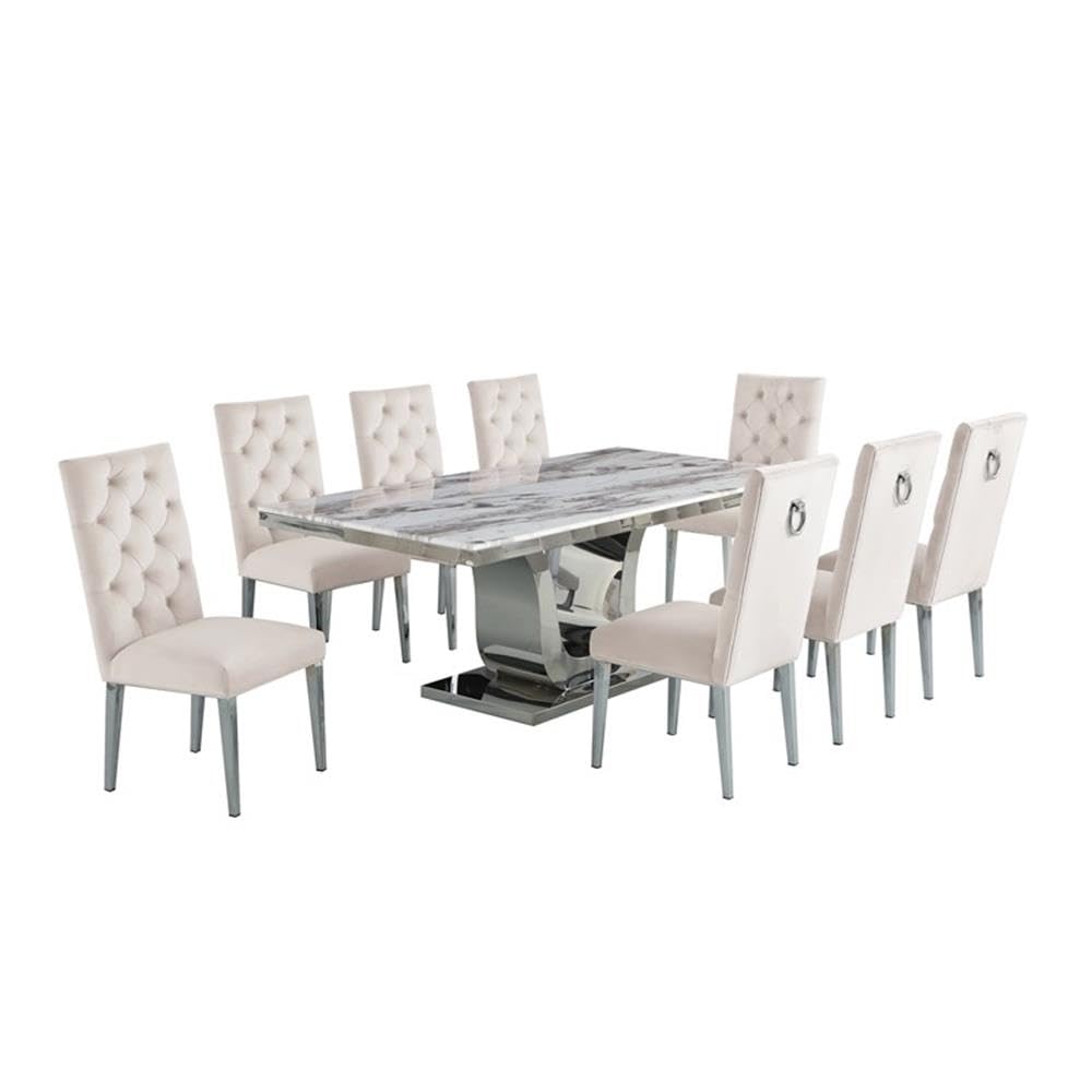 Best Quality Furniture D13-8Sc72 Dining Set, Beige